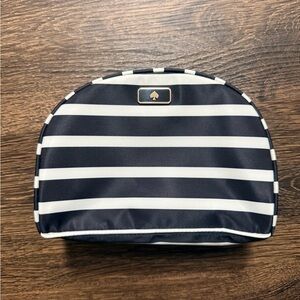 kate spade Black and White Striped Dome Makeup Pouch